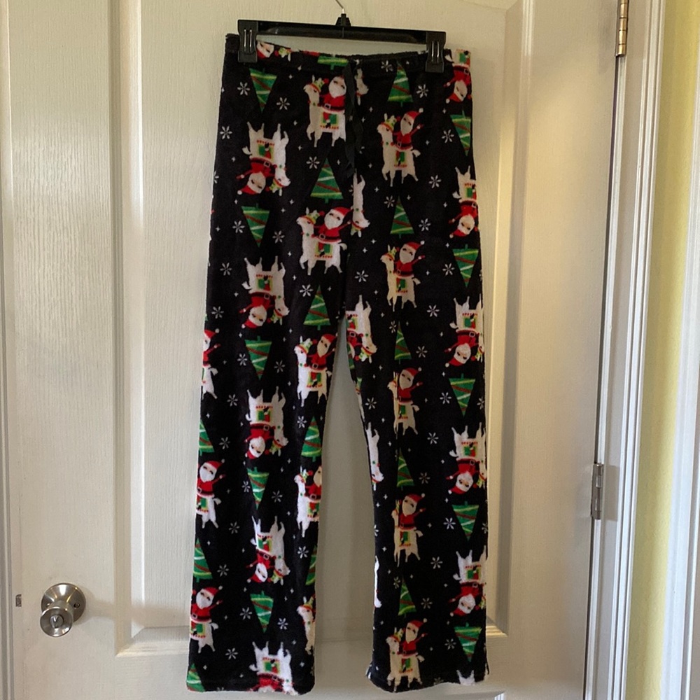 Santa riding llama pj pants